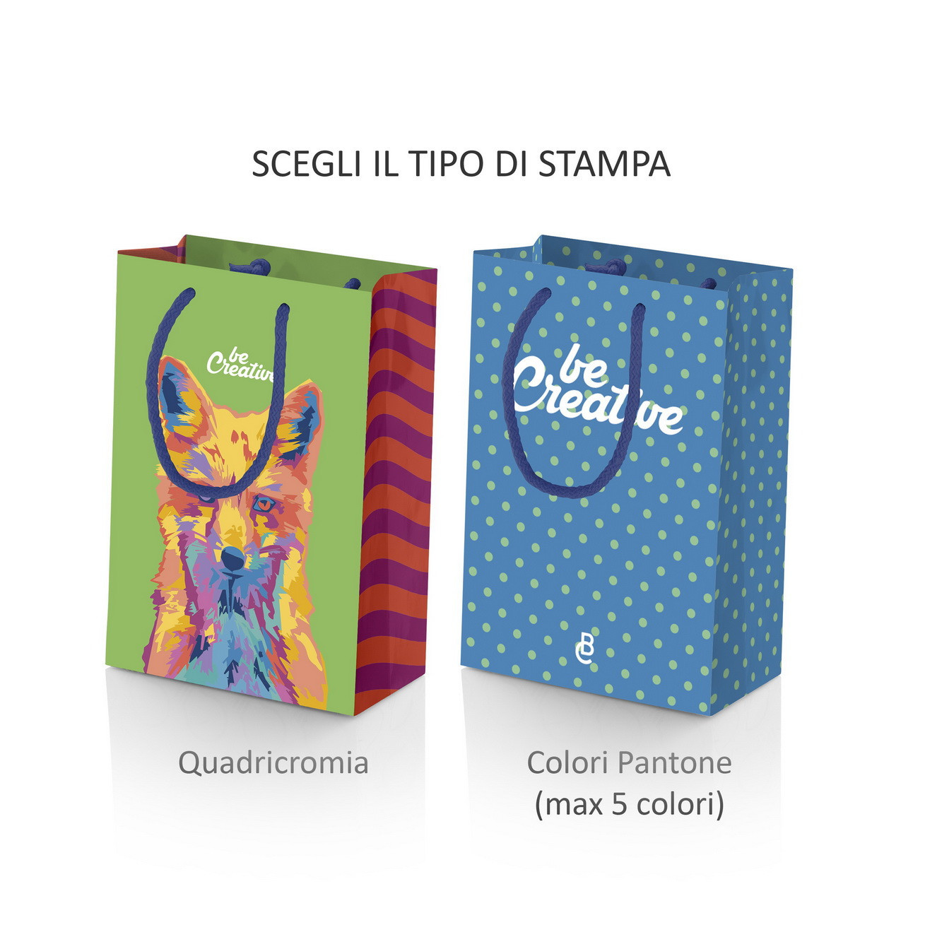 Shopper con tipo di stampa diversa