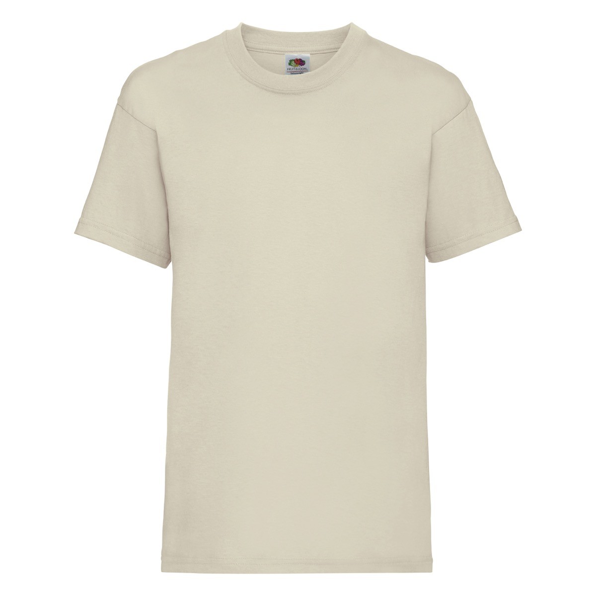 Tshirt bambino in cotone manica corta e girocollo di colore beige