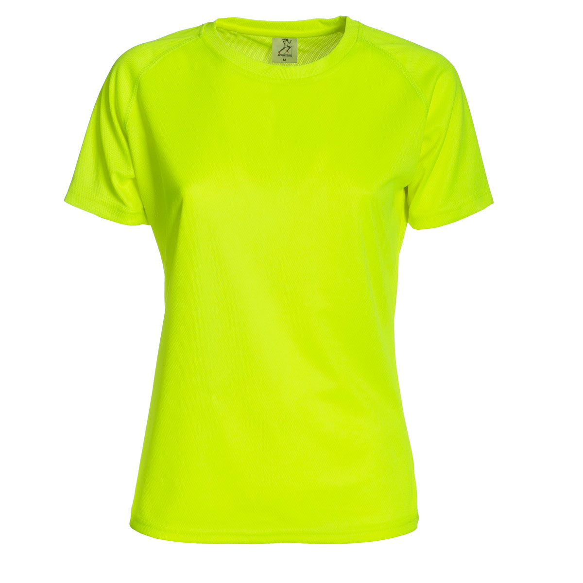 Maglietta sportiva da donna lime in tessuto traspirante