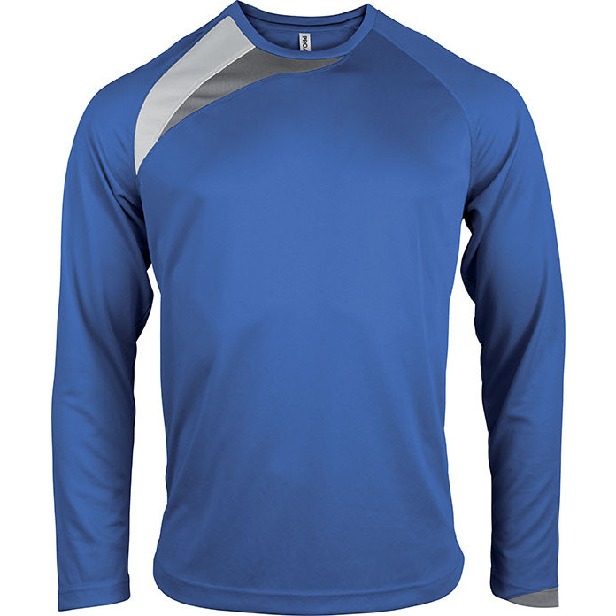 Maglia da calcio manica lunga blu 100% poliestere