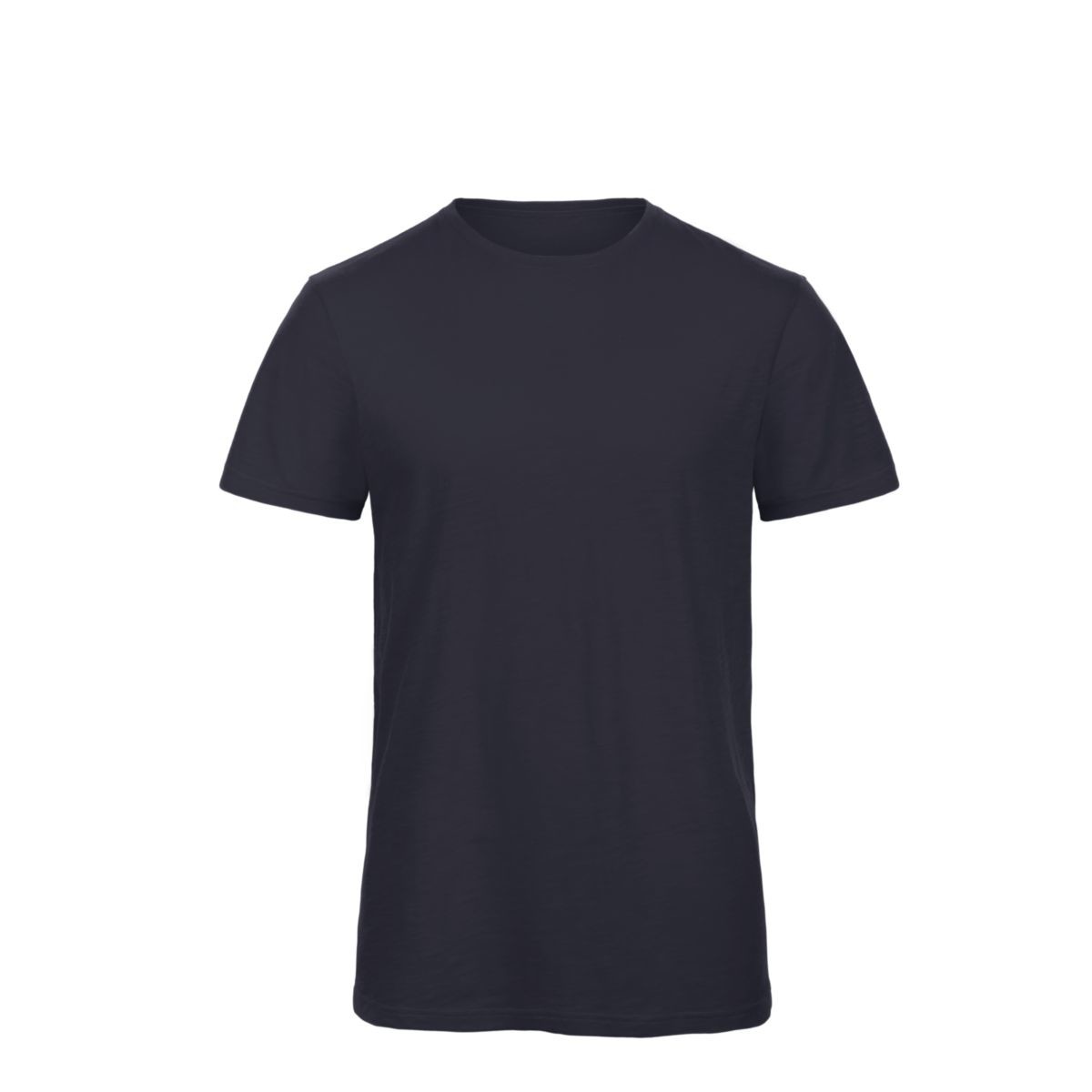 Tshirt grigia in cotone con girocollo e texture slub