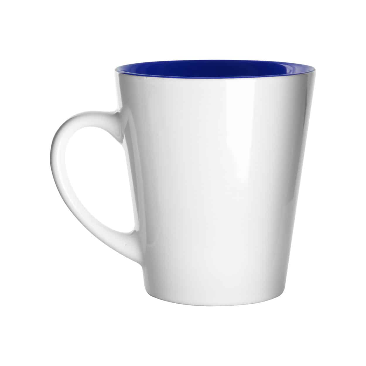 Tazza in ceramica bianca con interno blu