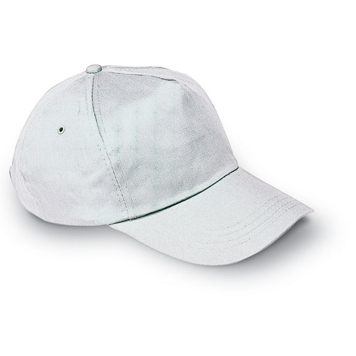 Cappellino bianco in cotone con chiusura in plastica