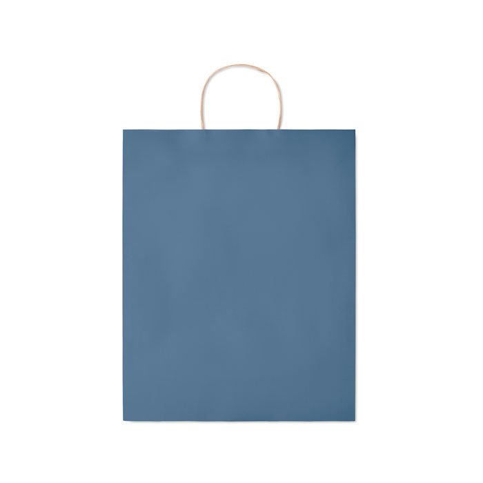 Shopper in carta blu con manici ritorti