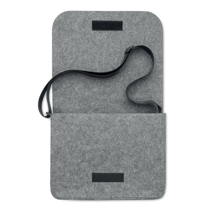 Borsa portadocumenti grigia in feltro e poliestere