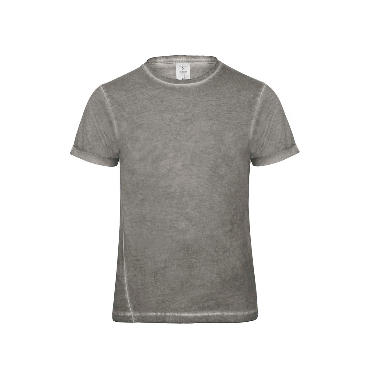Tshirt in cotone effetto vintage maniche corte a girocollo per adulto grigio chiaro