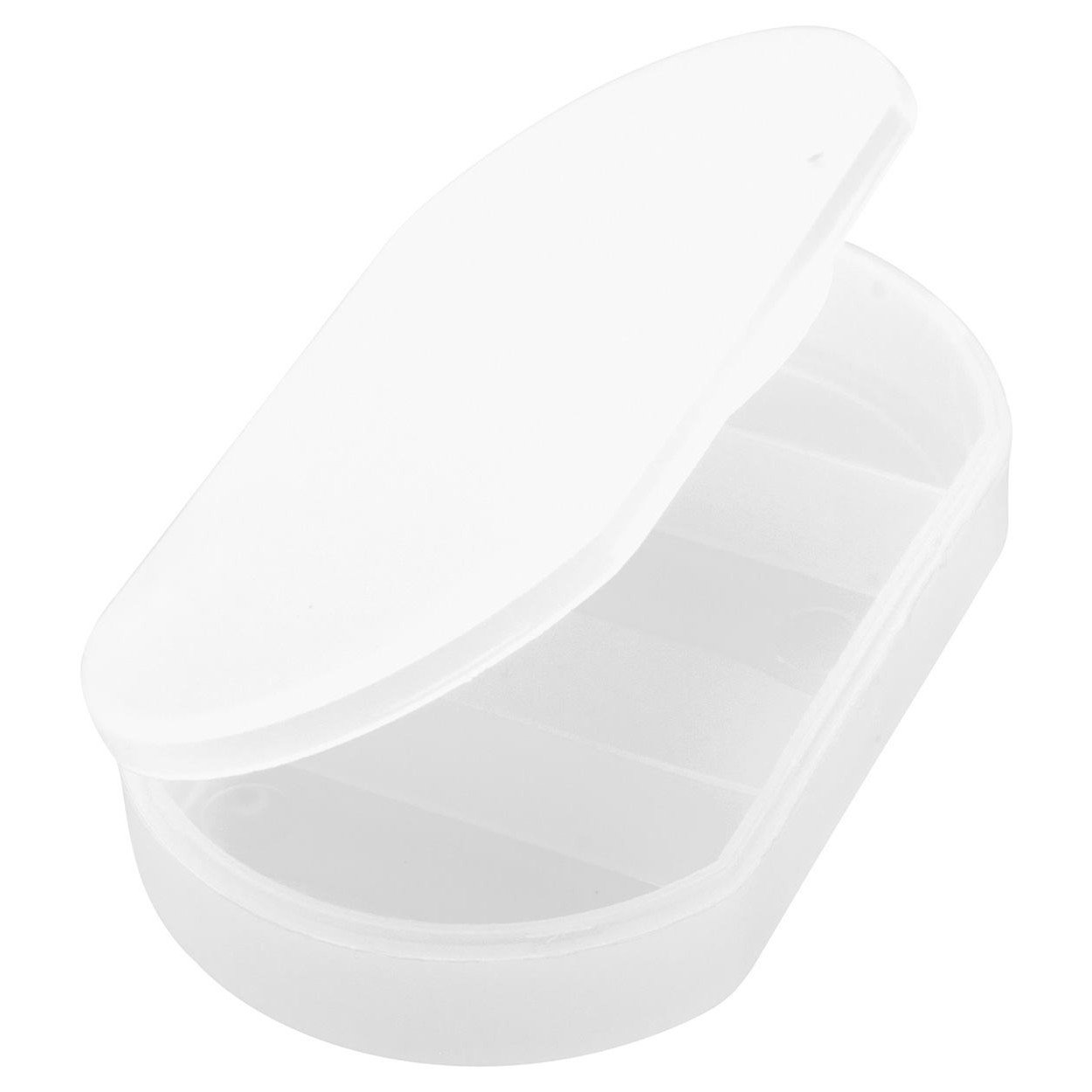 Porta pillole con tre scomparti in plastica bianca