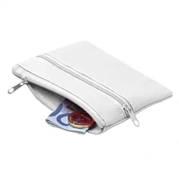 Portamonete bianco con chiusura zip