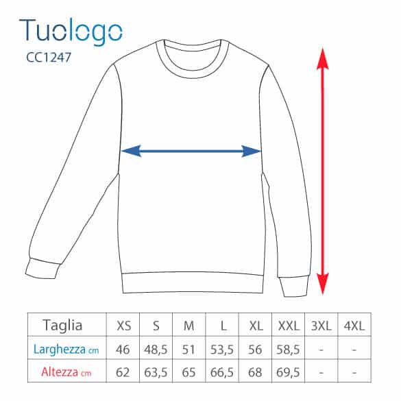 Tabella taglie altezza larghezza