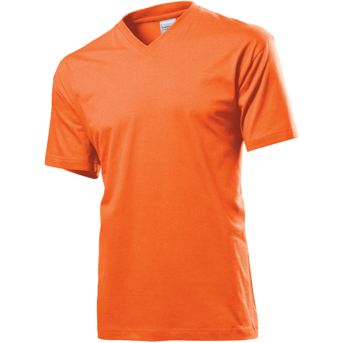 Tshirt da uomo manica corta arancione con scollo a V 100% cotone