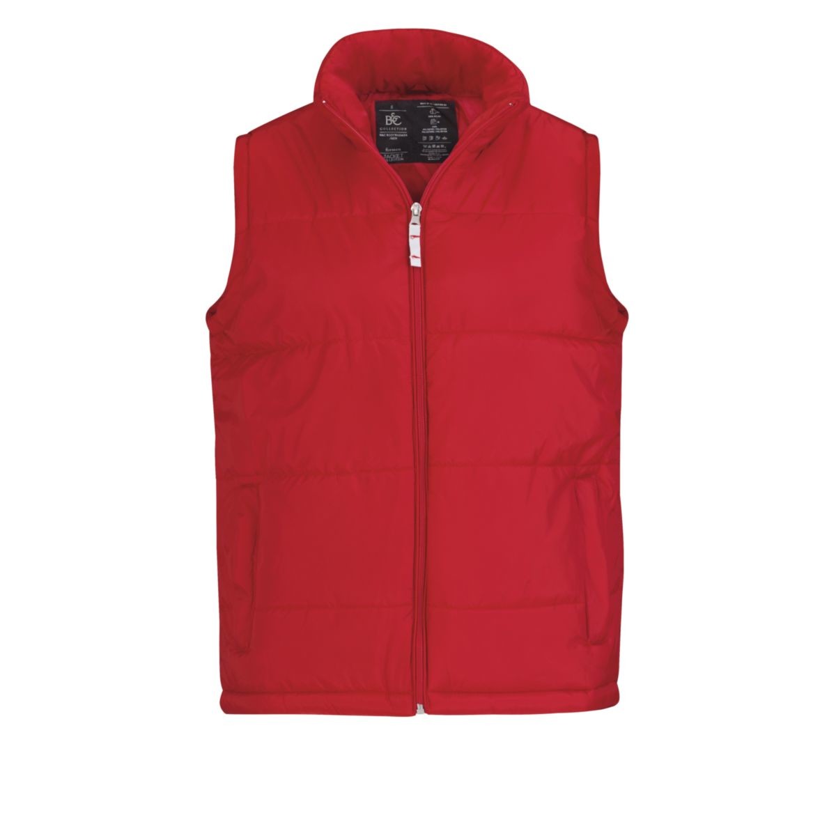 Smanicato antivento con tasche rosso con zip centrale