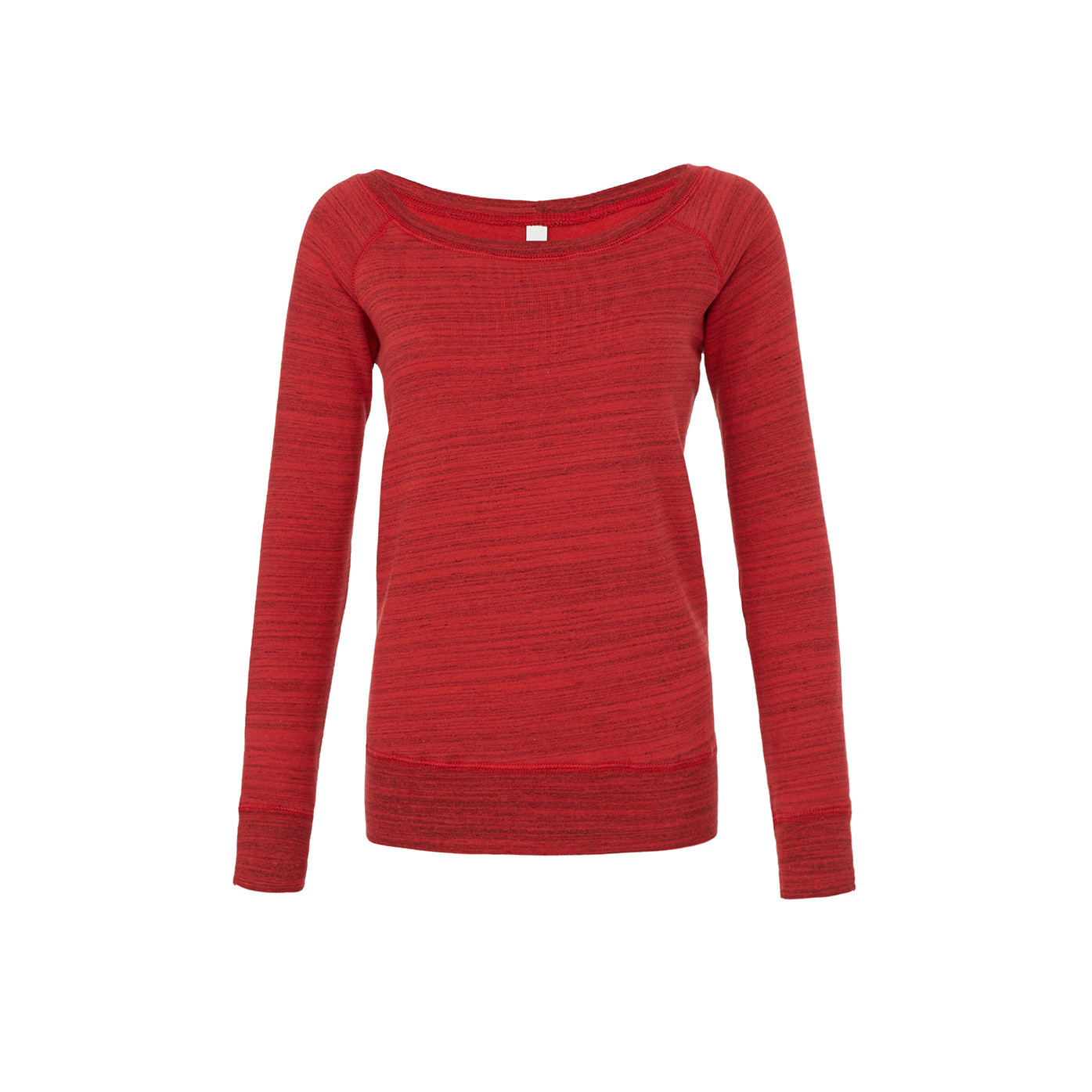 Felpa rossa in poliestere con cuciture laterali e felpata internamente