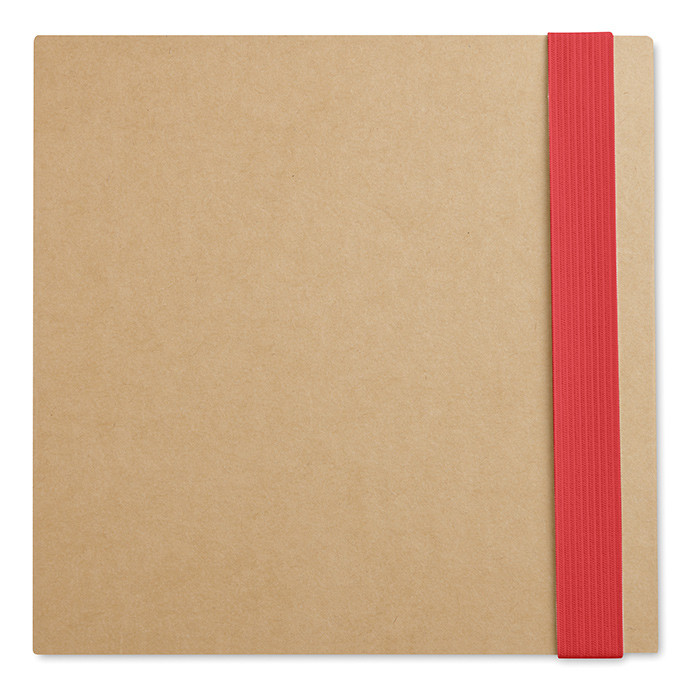 Bloc notes in carta riciclata con elastico rosso