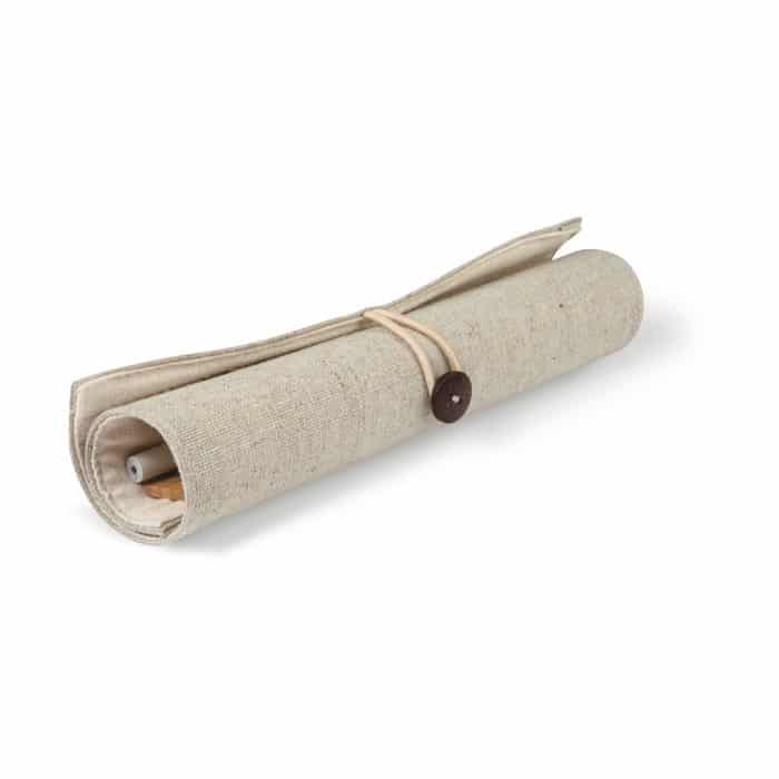 Astuccio di cotone e juta con chiusura a bottone