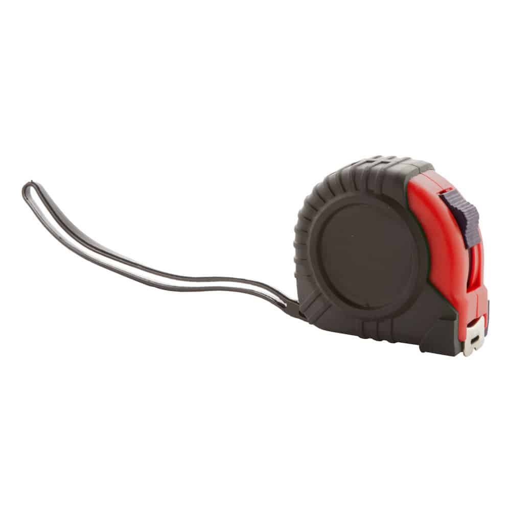 Metro rosso avvolgibile con clip in metallo