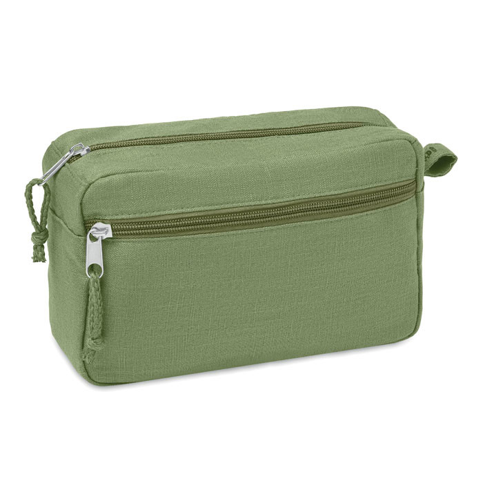 Trousse verde in canapa