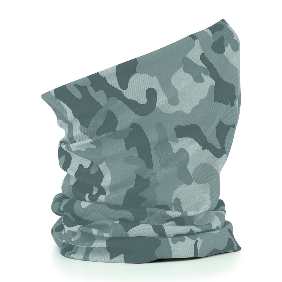 Fascia multiuso in poliestere senza cuciture di colore camouflage tinte grigie