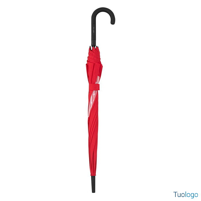 Ombrello automatico in poliestere rosso chiuso