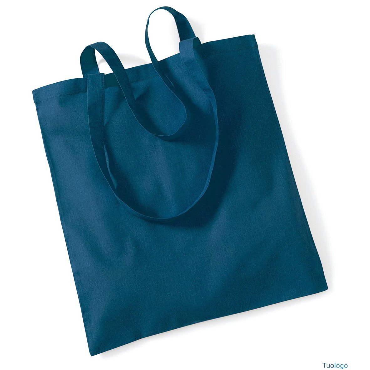 Shopper blu con manici lunghi