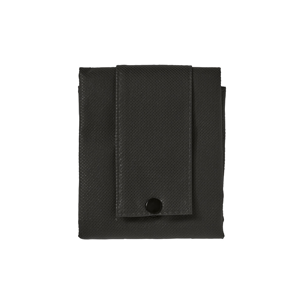 Shopper richiudibile in tnt nero con manici corti