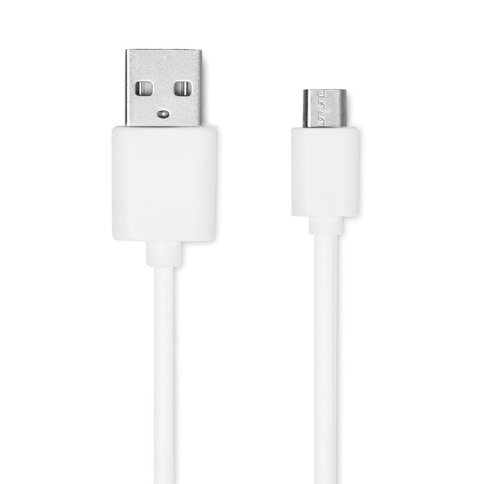 Cavo usb e micro usb bianco