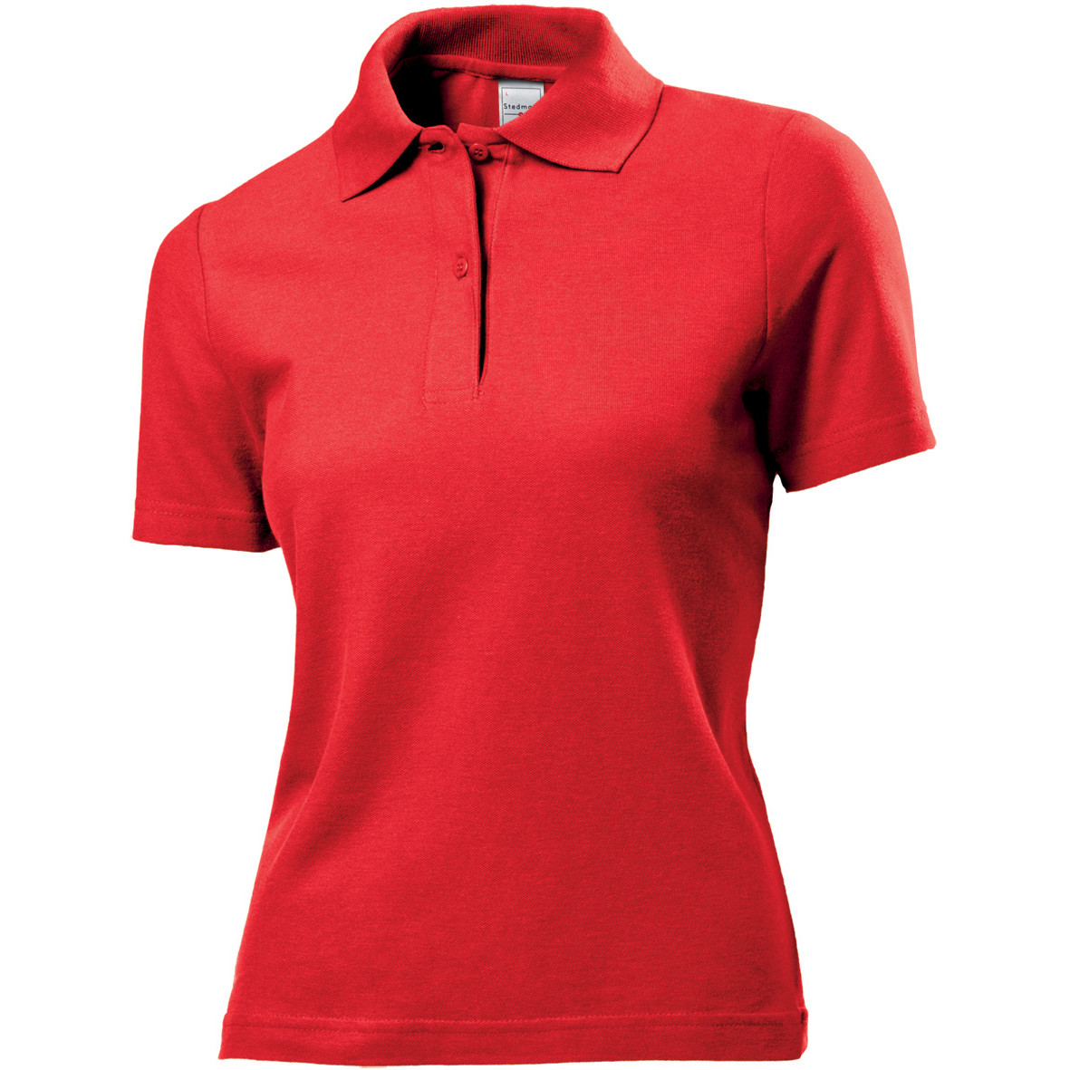 Polo da donna rossa manica corta con due bottoni 100% cotone