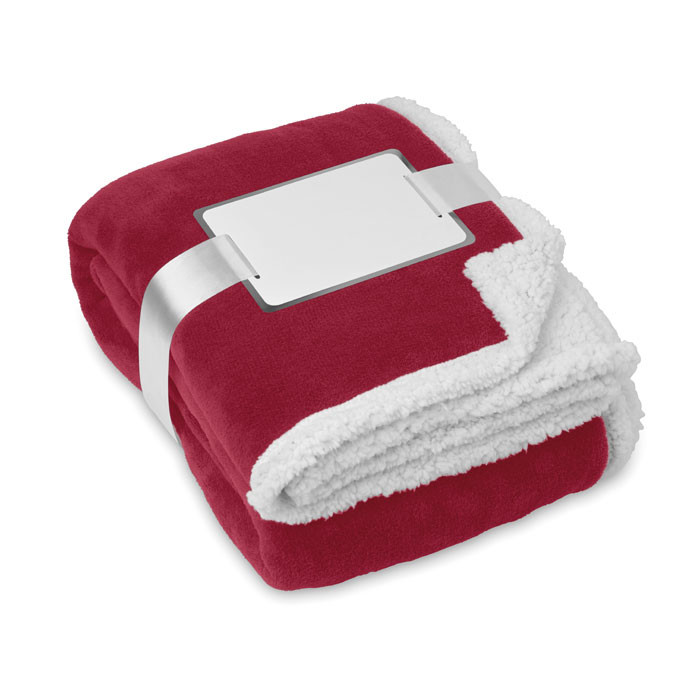 Coperta rossa in pile con strato reversibile in sherpa