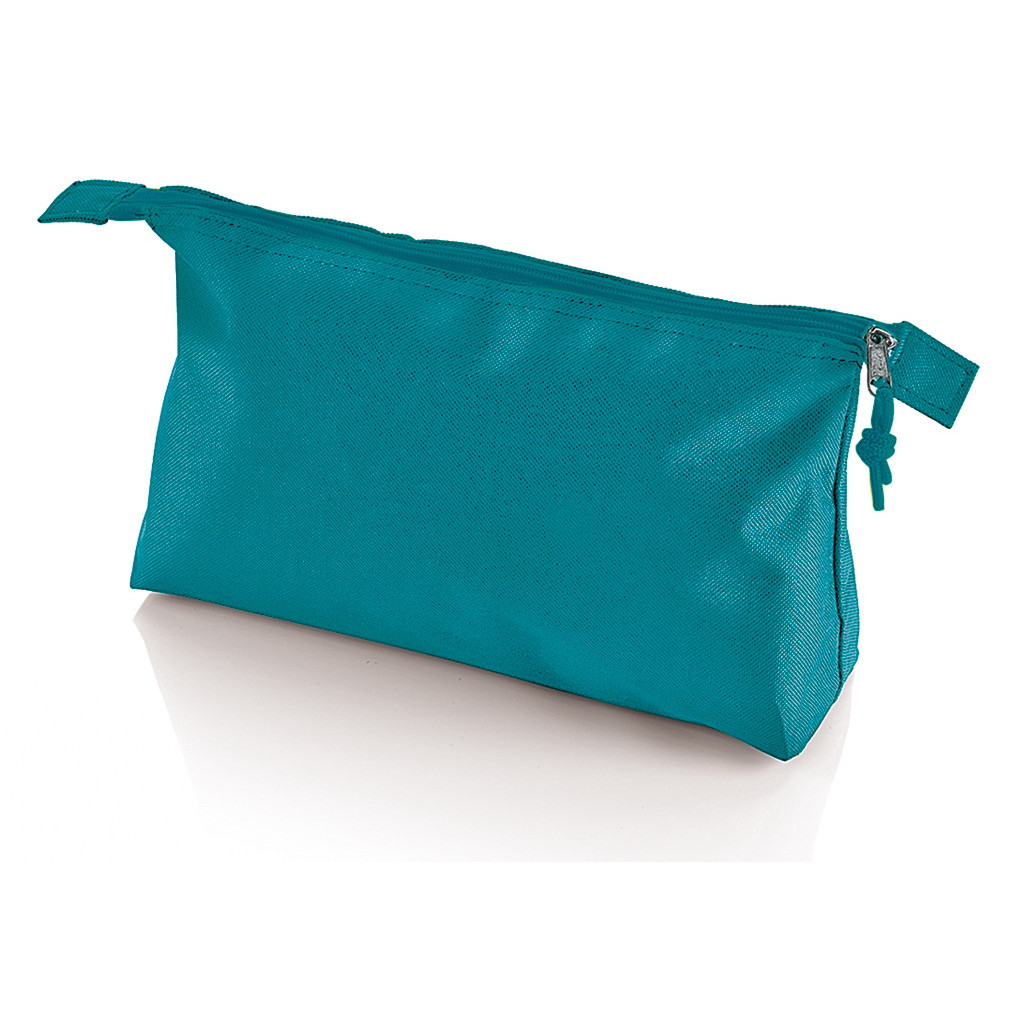 Trousse azzurro con zip e laccetti