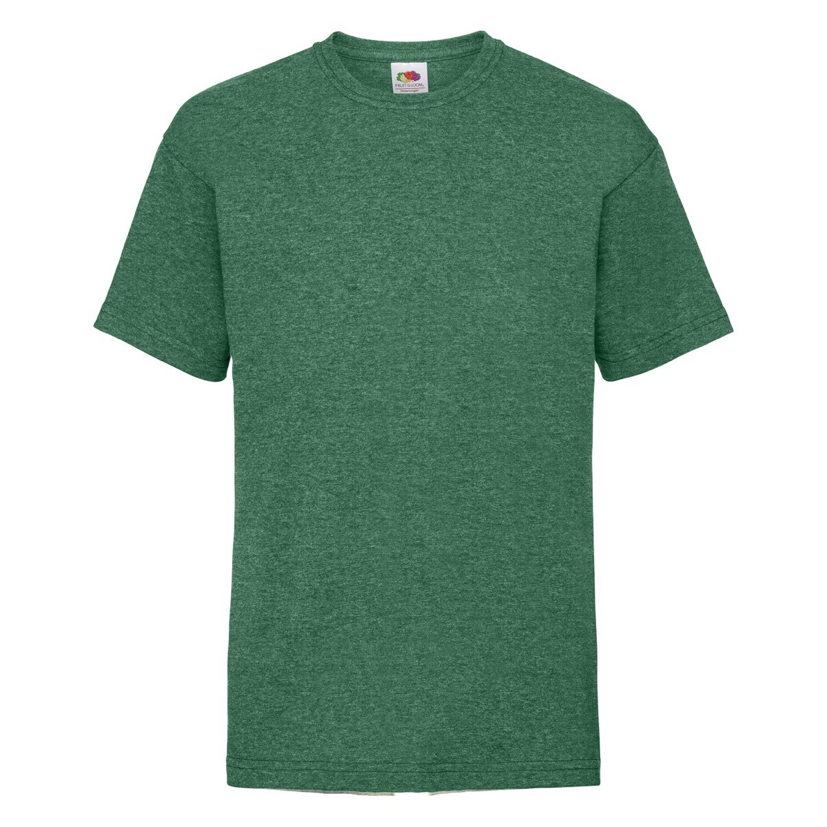 Tshirt bambino in cotone manica corta e girocollo di colore verde melange