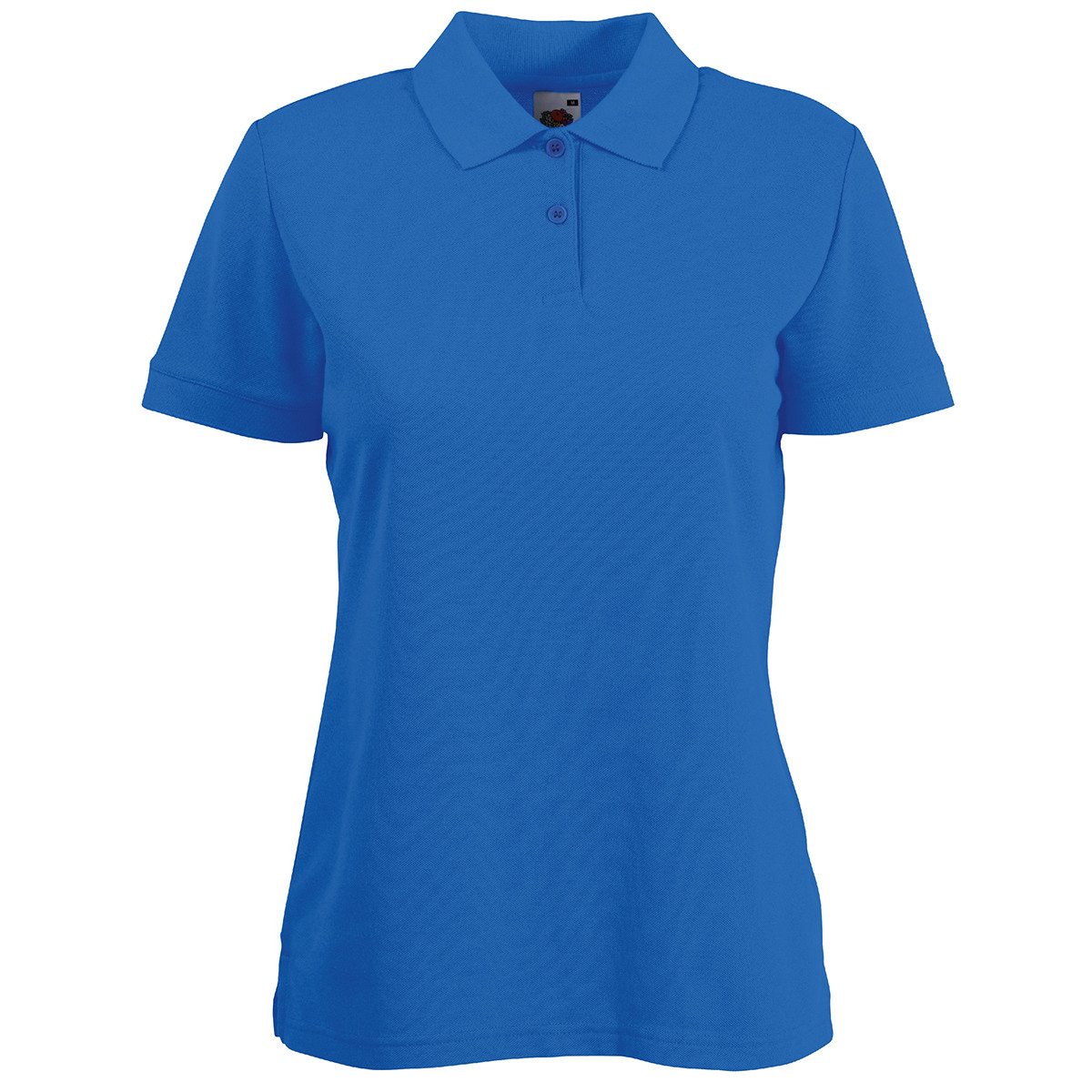 Polo donna a manica corta colore blu con bottoni