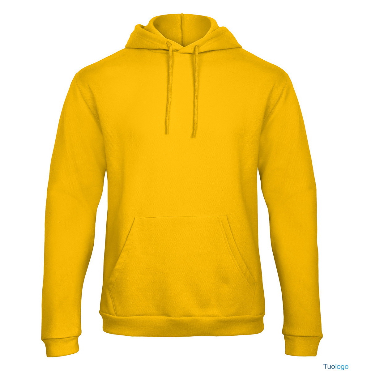 Felpa gialla con cappucio e tascone