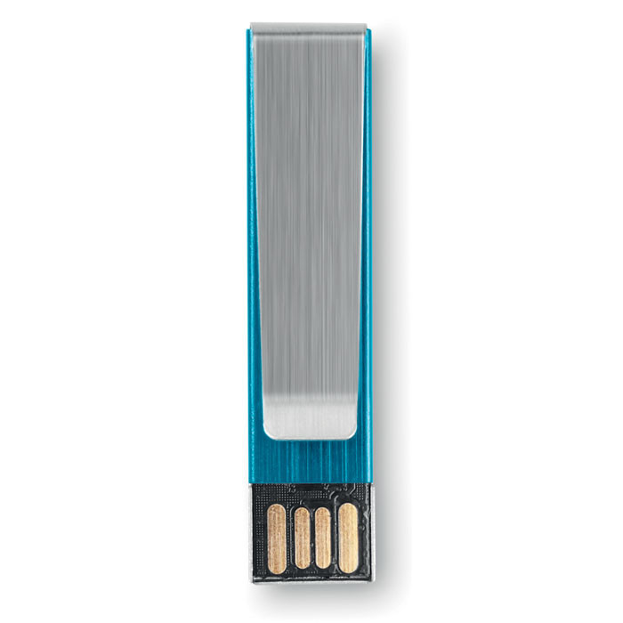 Chiavetta usb blu in alluminio con clip