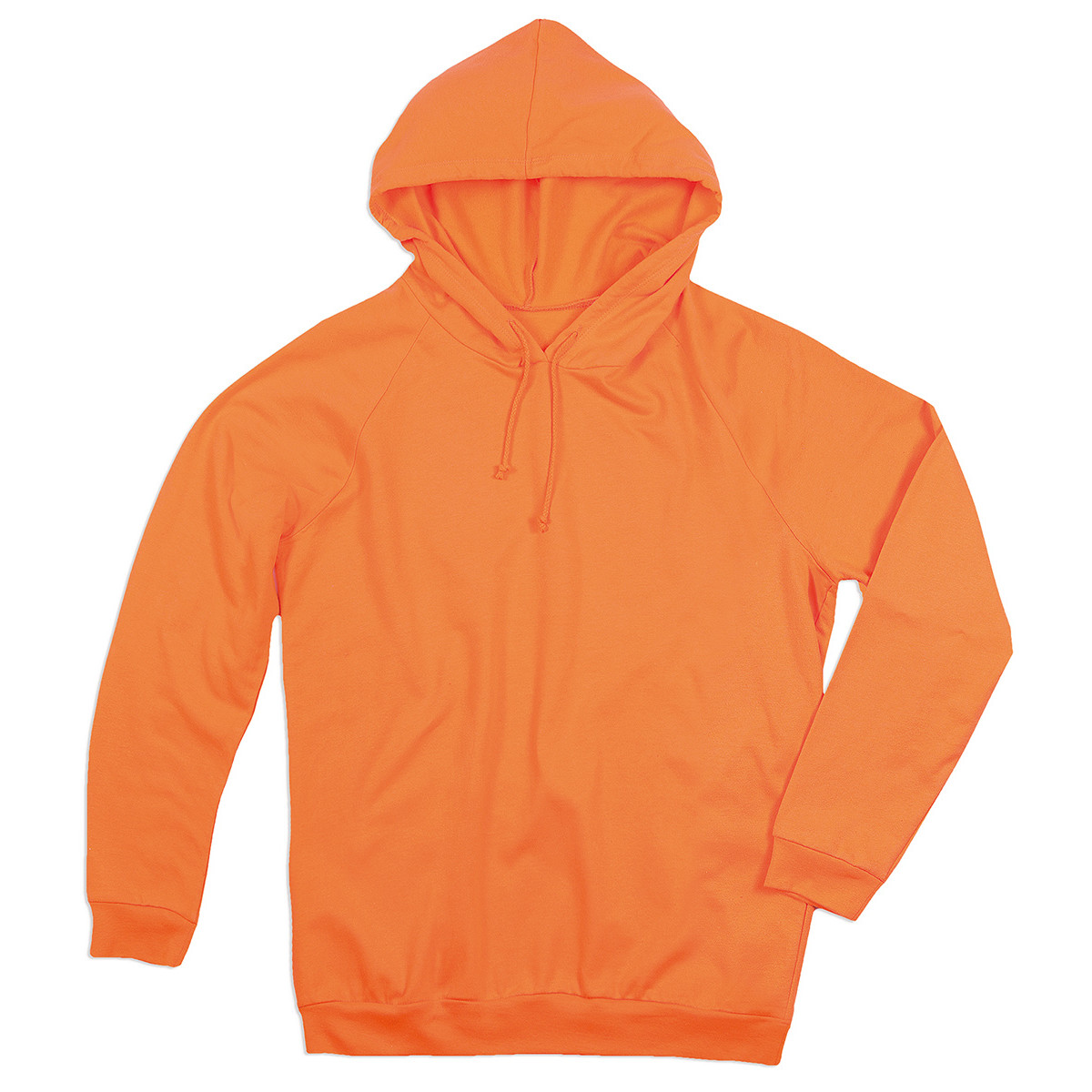 Felpa arancione in cotone con cappuccio e cuciture laterali