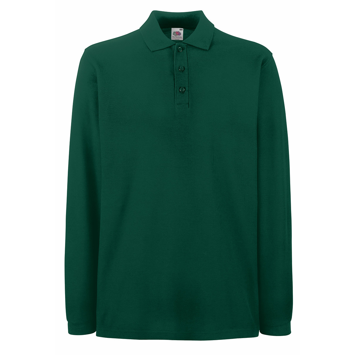 Polo unisex verde a maniche lunghe con bottoni