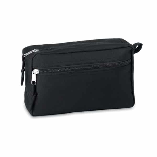 Trousse nera in rpet con doppia zip