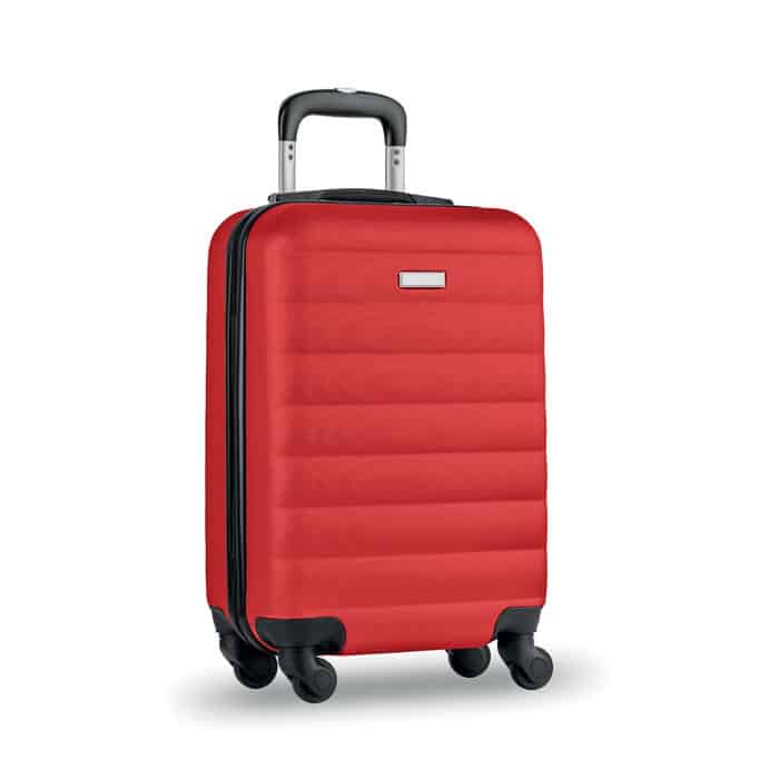 Trolley rigido rosso in abs con comparto principale e lucchetto di sicurezza