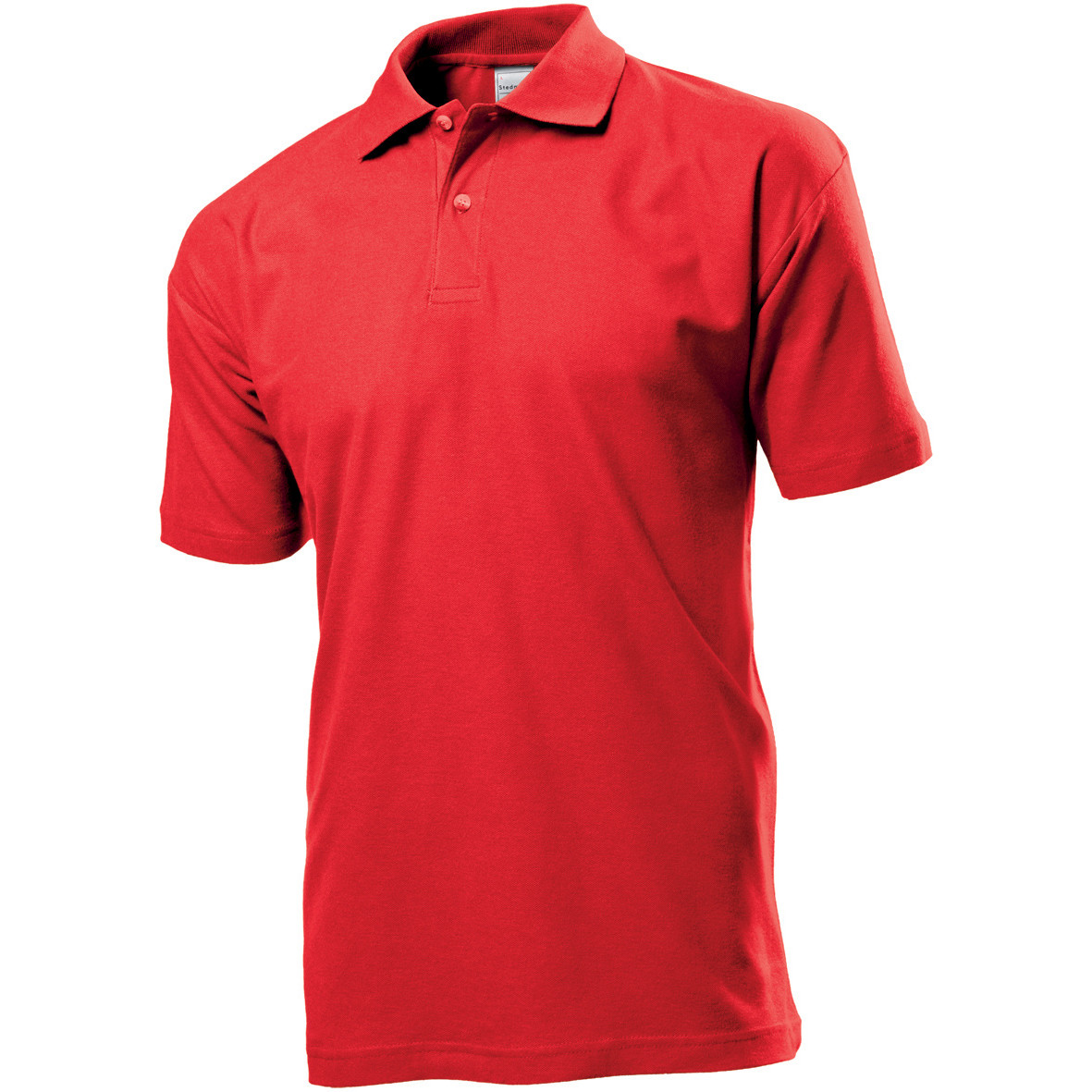 Polo da uomo rossa manica corta con due bottoni 100% cotone