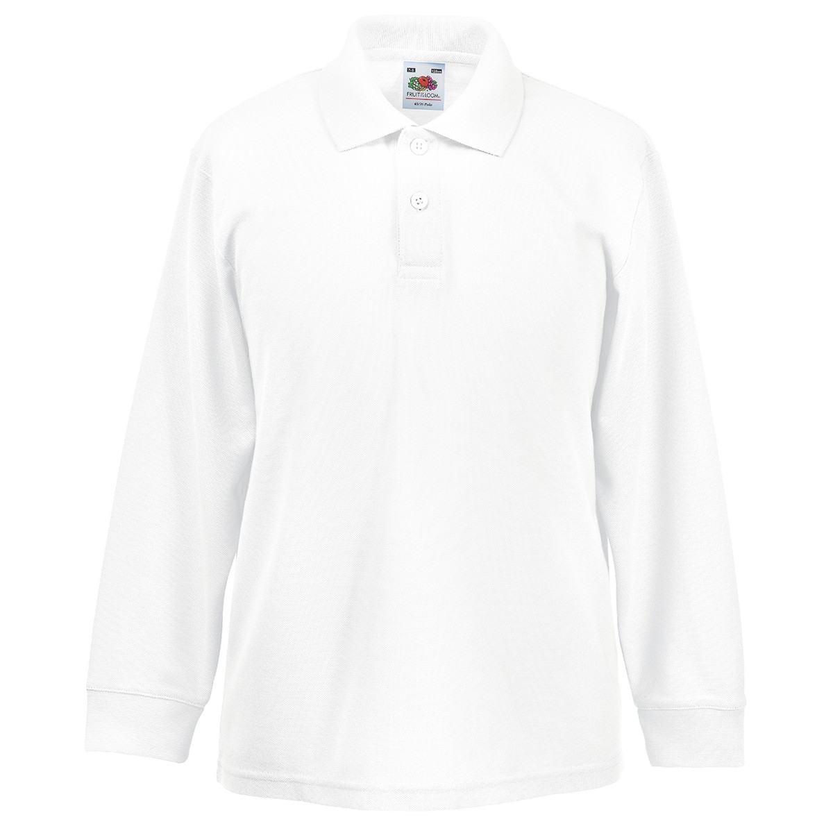 Polo bimbo a manica lunga colore bianco con bottoni