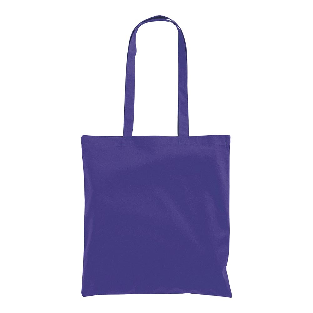 Shopper in cotone blu con manici lunghi