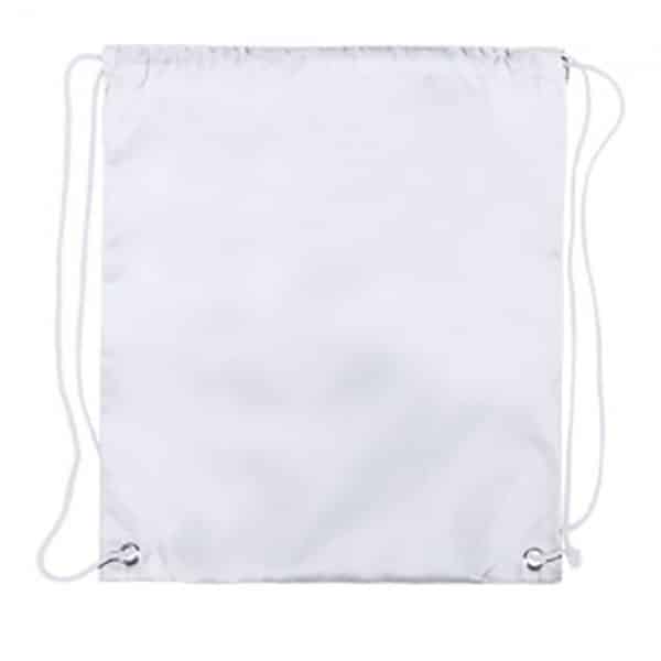 Zainetto in poliestere bianco con laccetti