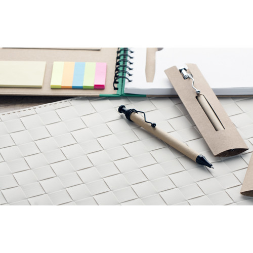 Penna a sfera nera con custodia in carta