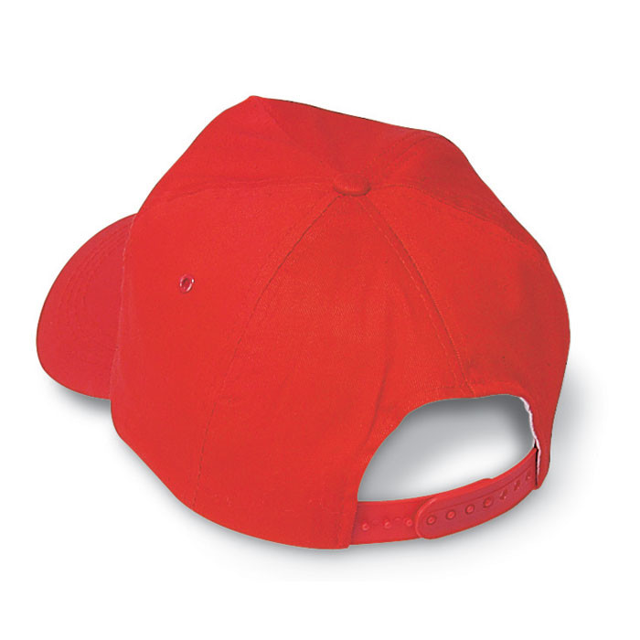 Cappellino rosso in cotone con chiusura in plastica