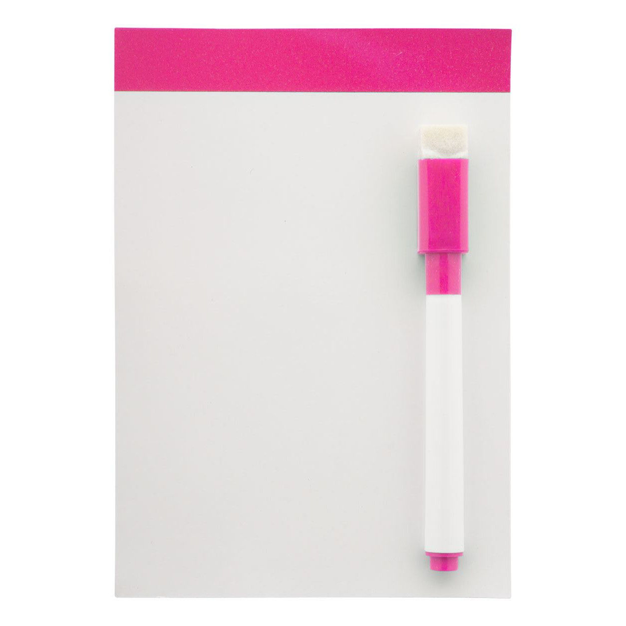 Lavagna magnetica rosa con pennarello e spugna per cancellare
