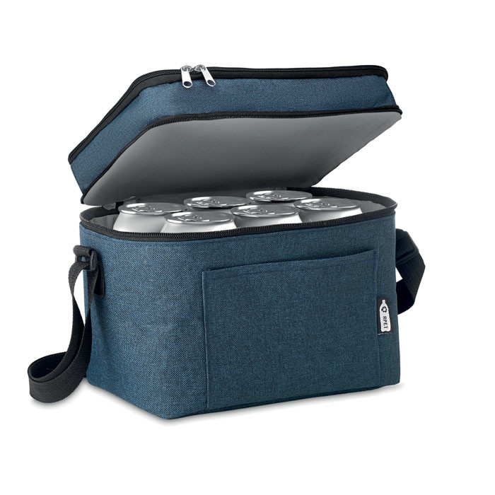 Borsa frigo in rpet blu con due scomparti e fodera