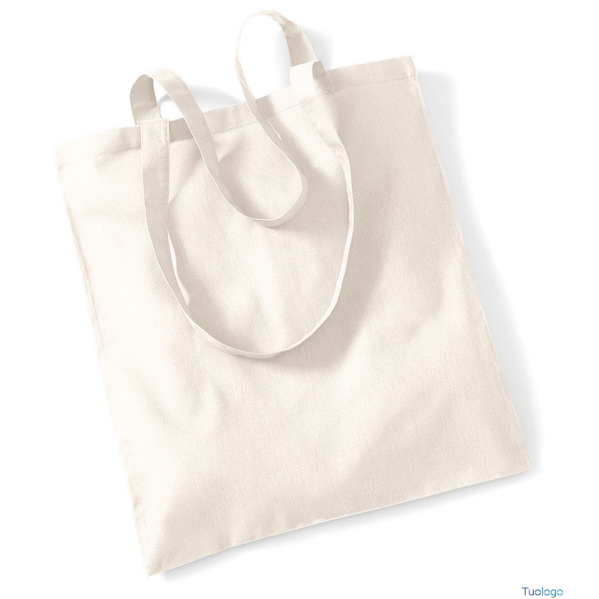 Shopper bianca con manici lunghi