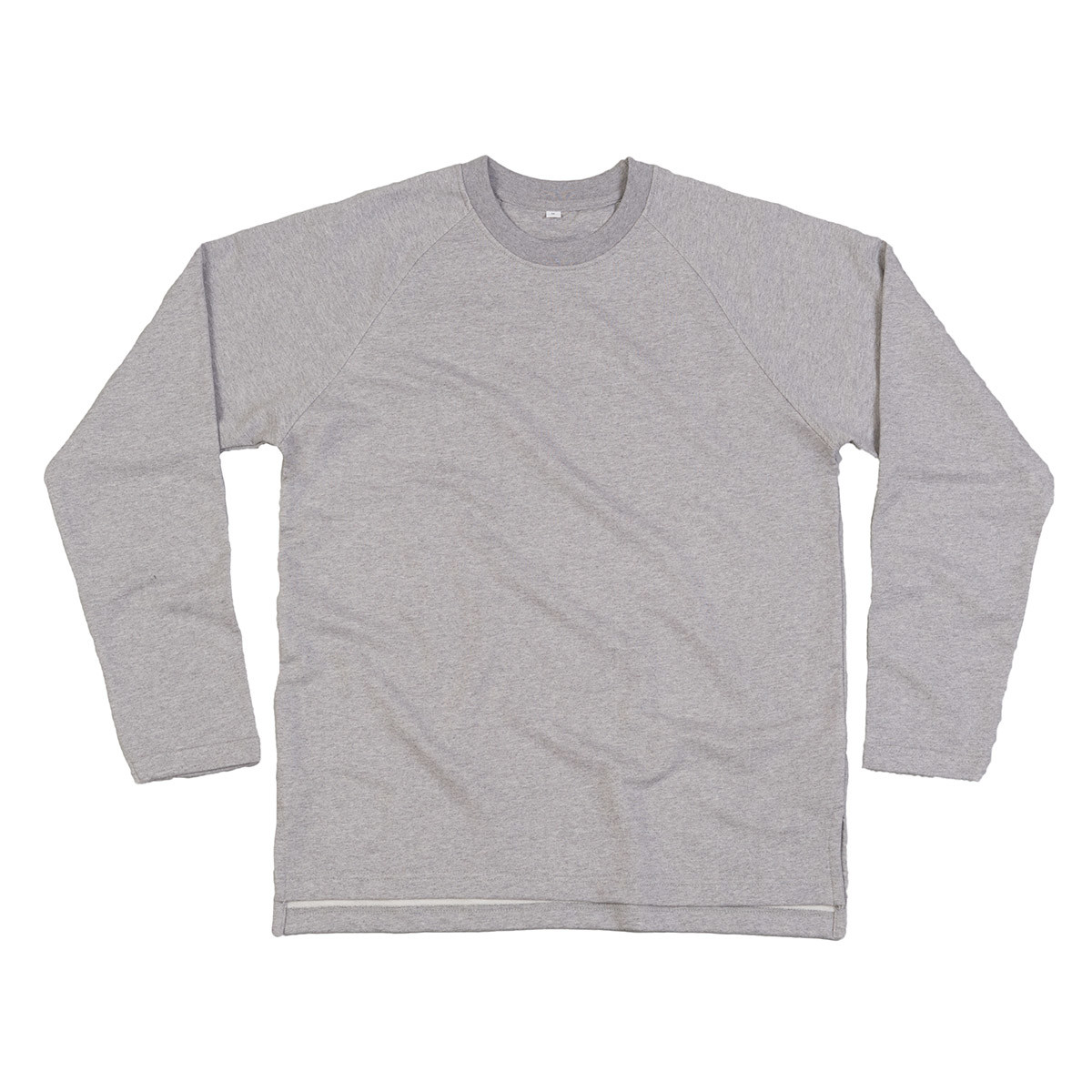 Felpa grigia in cotone organico con girocollo