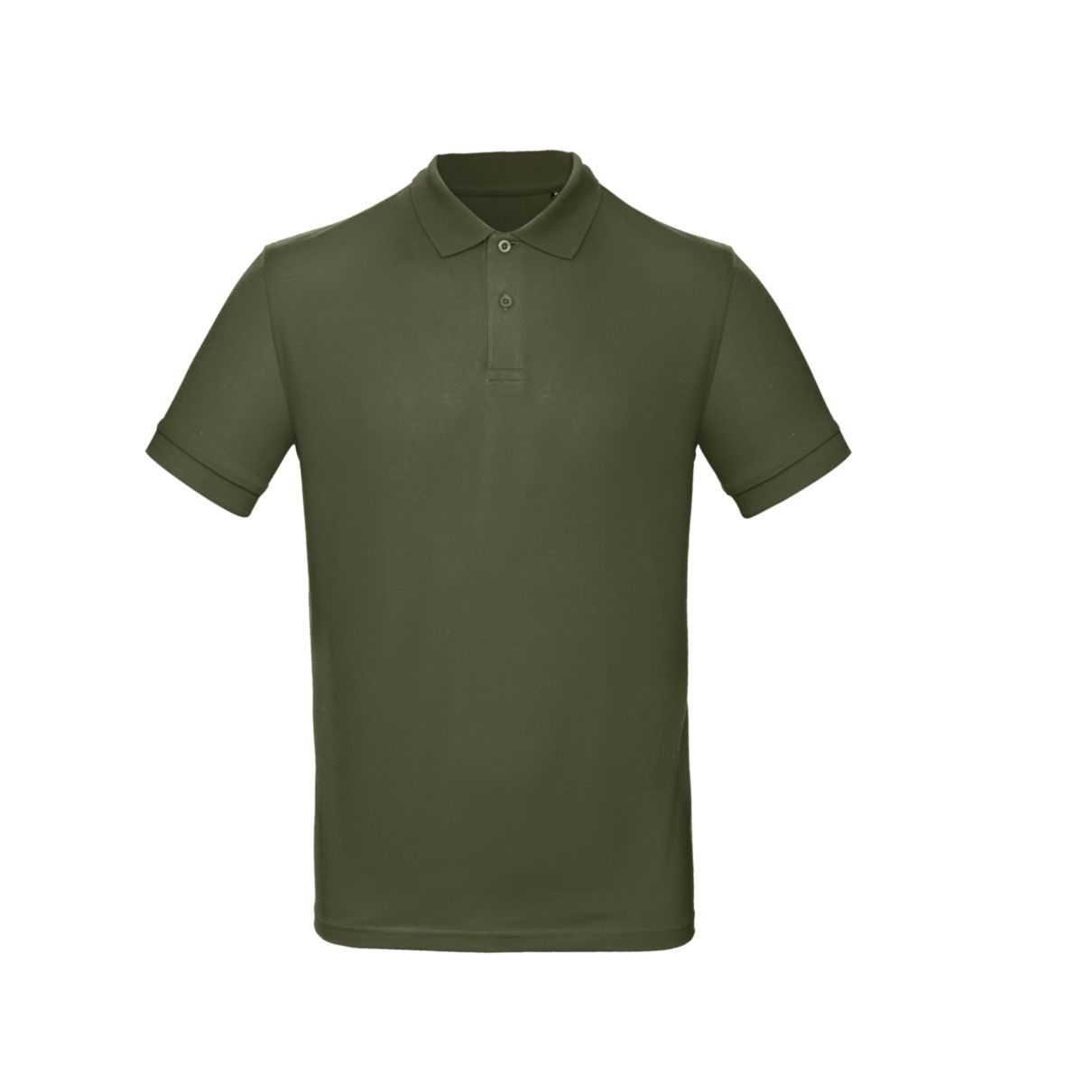 Polo uomo urban khaki a manica corta con 2 bottoni