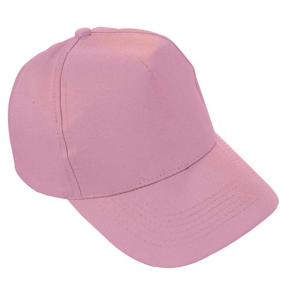 Cappellino in cotone rosa con chiusura in velcro