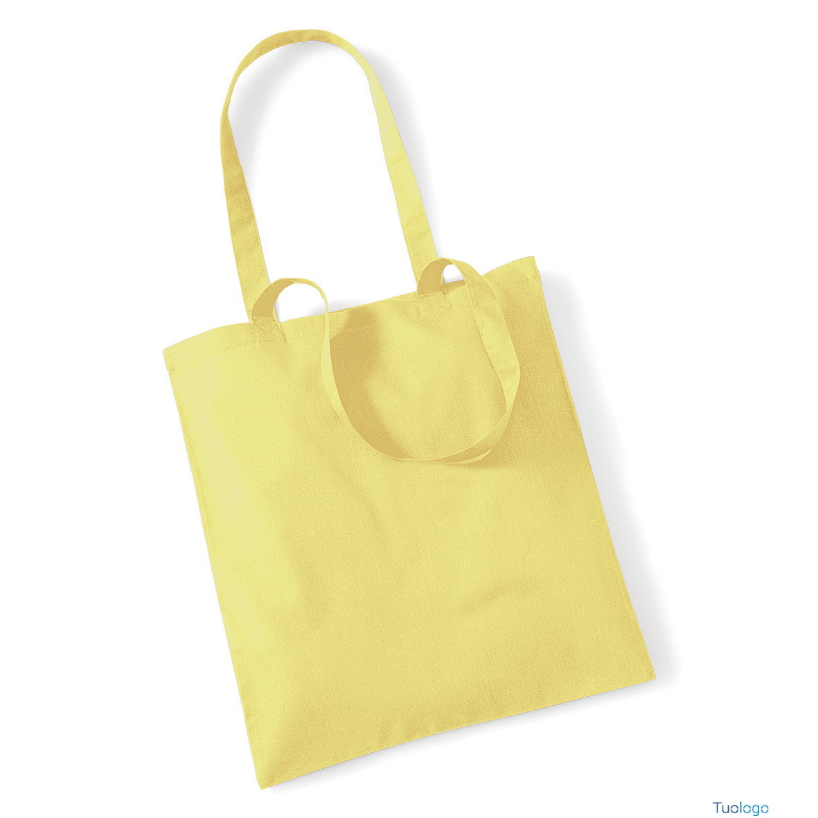 Shopper gialla con manici lunghi
