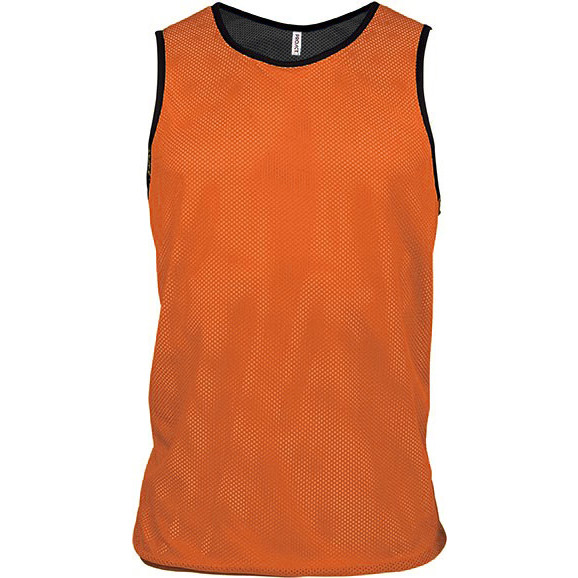 Pettorina arancione 100% poliestere con rete perforata